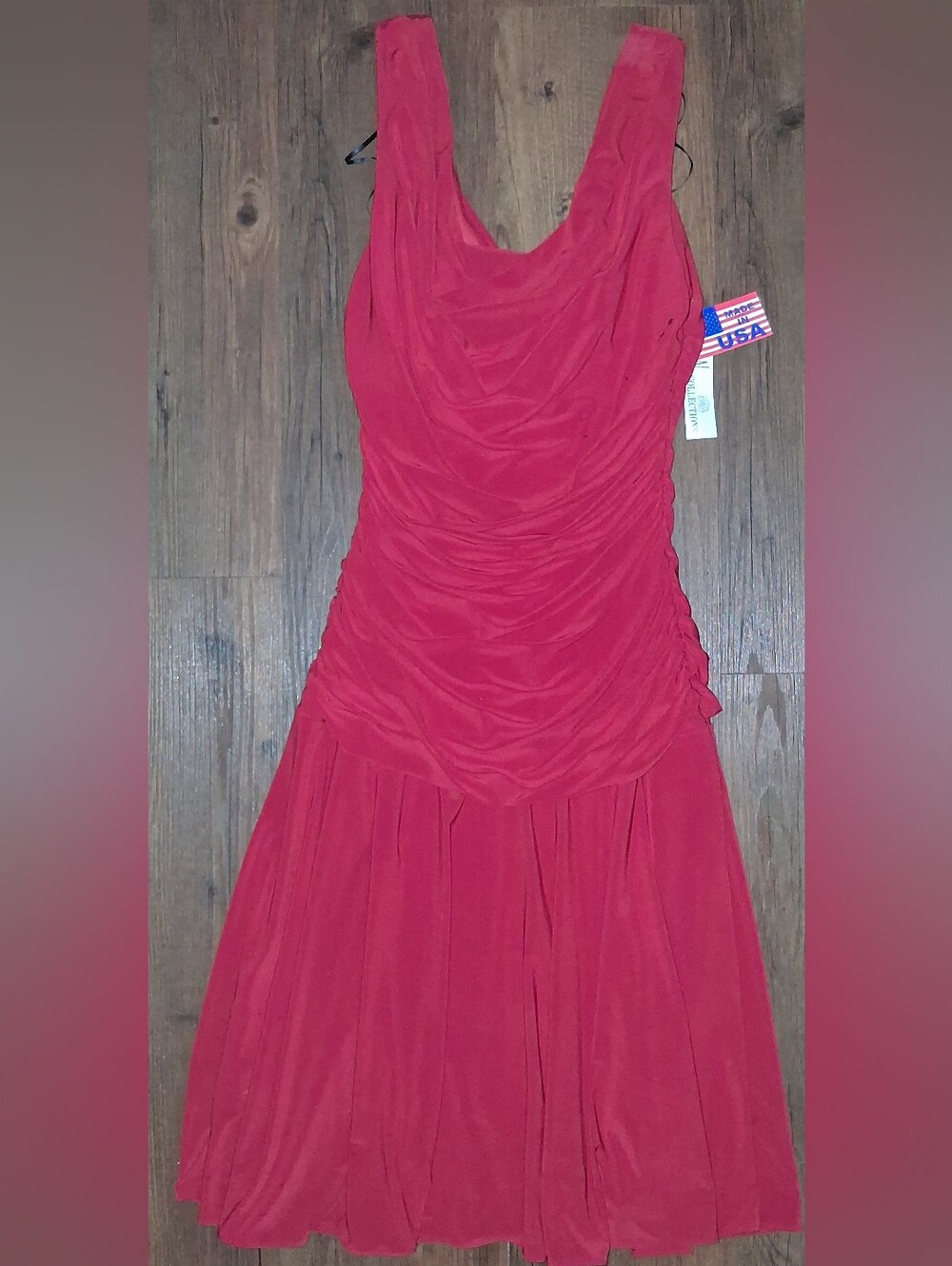 Strapless Red Ruched Cocktail Dress
